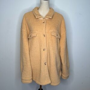 Aeropostale Tan Teddy Sherpa Shacket Overshirt Cozy Jacket SIze XL